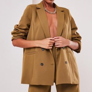 Missguided x Sofia Richie Camel Boyfriend Blazer
